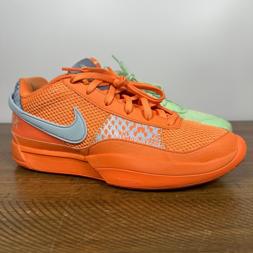 Nike Ja 1 Mismatched Mens 8.5 Bright Mandarin Vapor Green FQ4796-800 Basketball